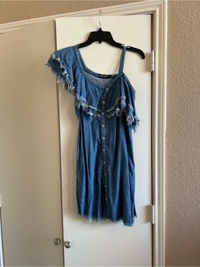 Blank NYC Blue Denim Button-Front Top